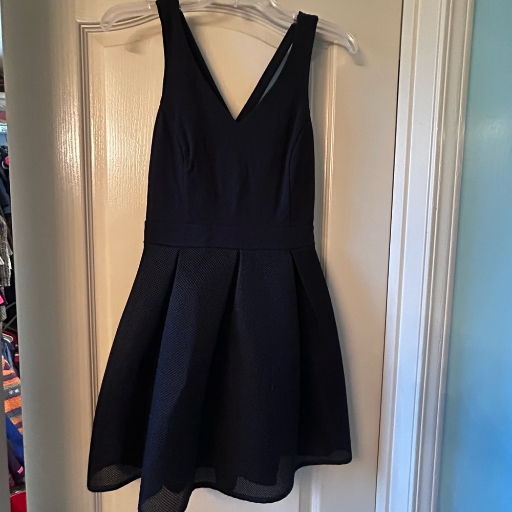 Express Black Pleated Mini Dress